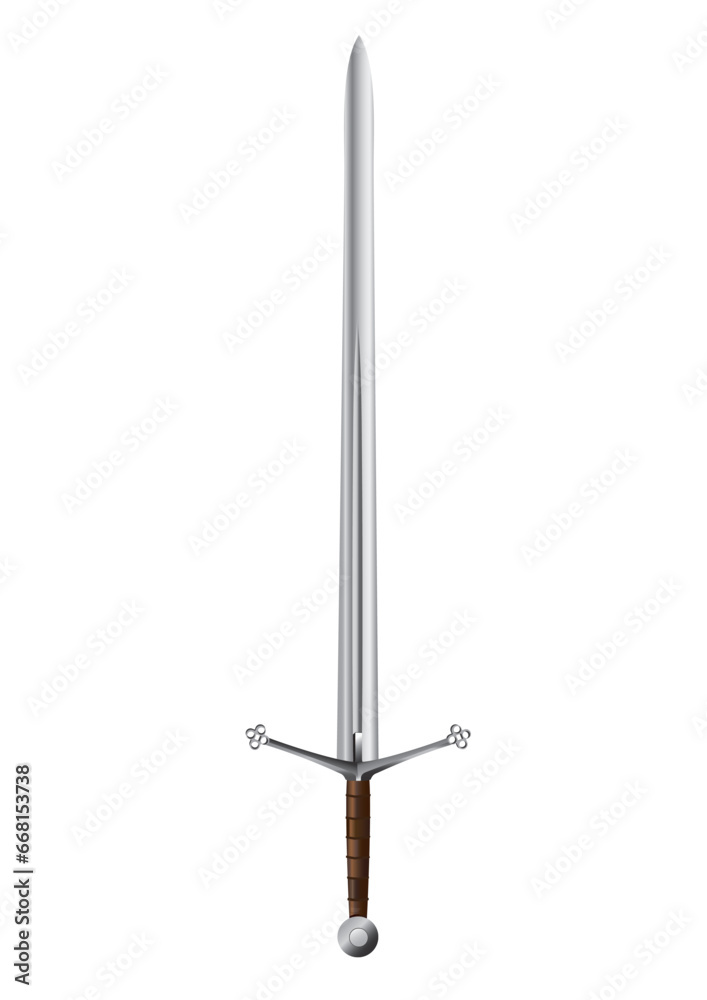 Claymore sword illustration isolated on white background. Scottish broadsword vector graphic illustration. Scottish longsword vector graphic symbol. Claymore sword illustration isolated on white background. Scottish broadsword vector graphic illustration. Scottish longsword vector graphic symbol.