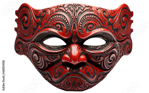 Dangerous a Traditional Mauritius Mask of From New Zealand Showcasing Isolated on Transparent Background PNG.