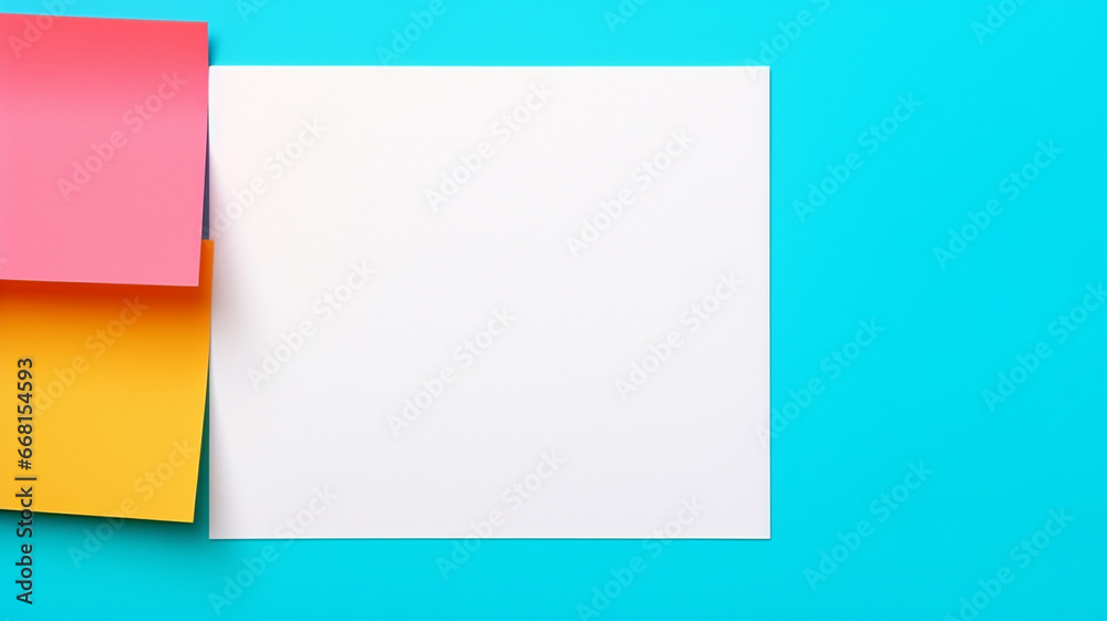 blank white card on color background