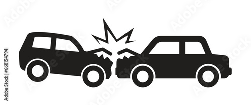 simple car crash collision symbol