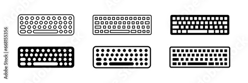 Keyboard icon set. Computer keyboard sign. Keyboard layout icon