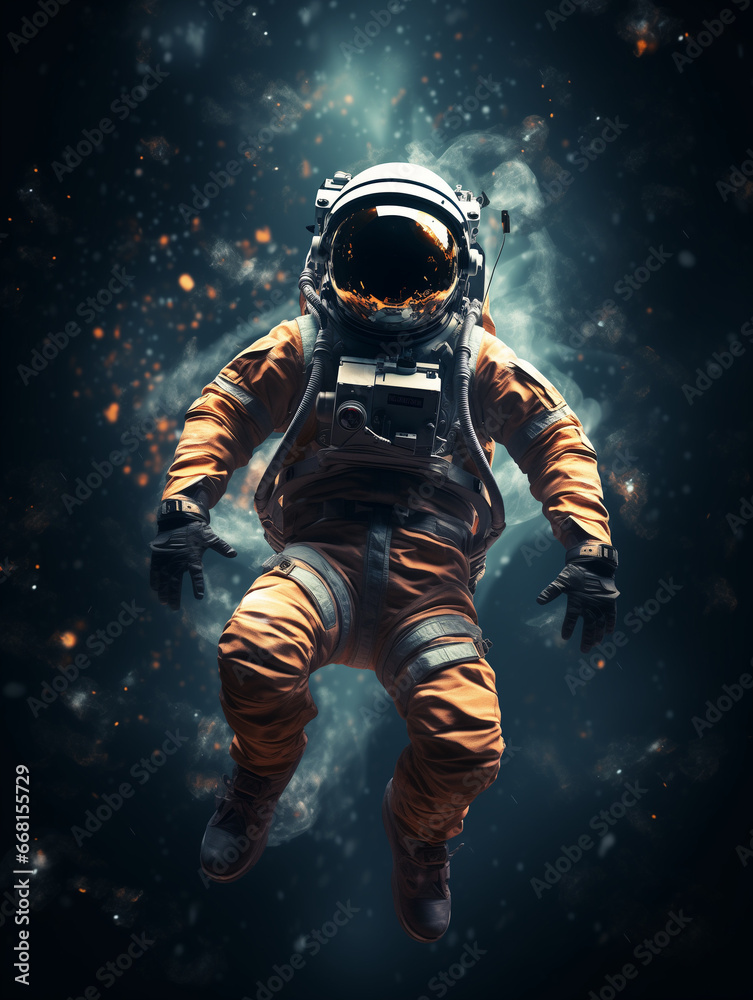Astronaut Floating in the Vast Emptiness of Space - A Stunning and Surreal Image of Human Exploration Beyond Earth's Atmosphere
Space adventure, exploration of the universe