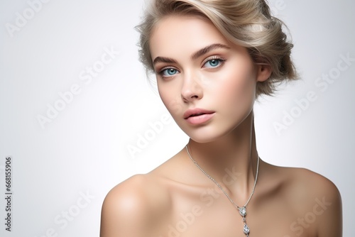 Elegant woman in necklace