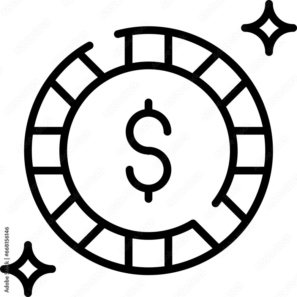 Fototapeta premium Dollar coin line icon