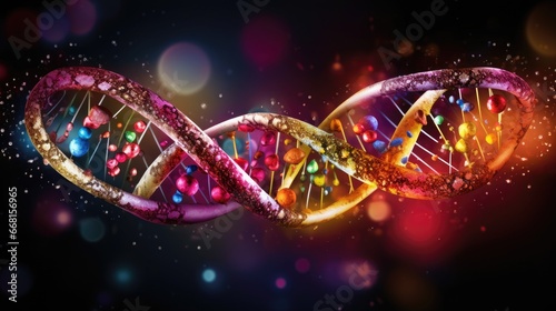 DNA research under the microscope. Genetic engineering. Laboratory work in gene replacement.
