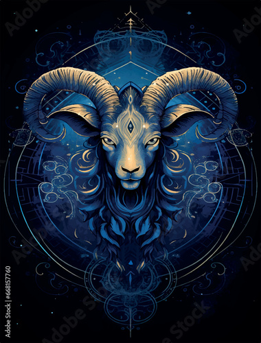 Illustration zodiac sign of Capricorn