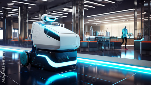 robot in the futuristic office