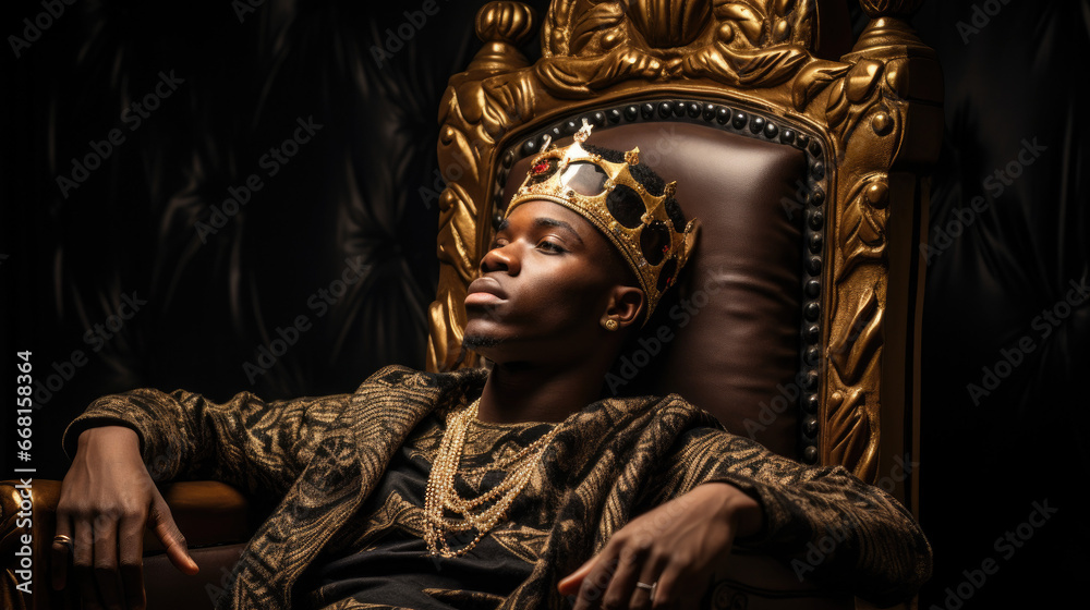 African King on his royal throne