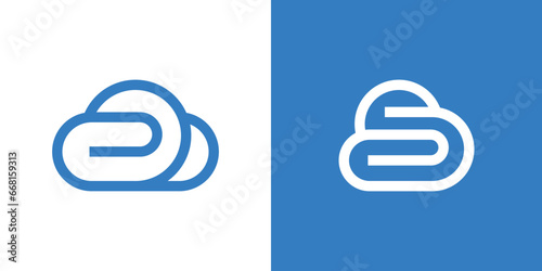 logo design combination cloud and clip minimalist line.