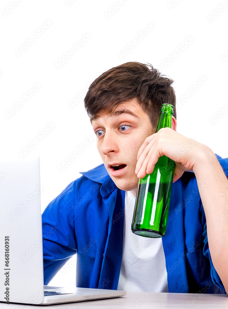 Surprised Young Man with a Beer Surprised Young Man with a Beer
