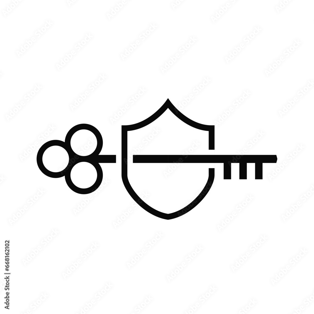 secure shield technology logo design. shield with lock keys logo on white background secure shield technology logo design. shield with lock keys logo on white background