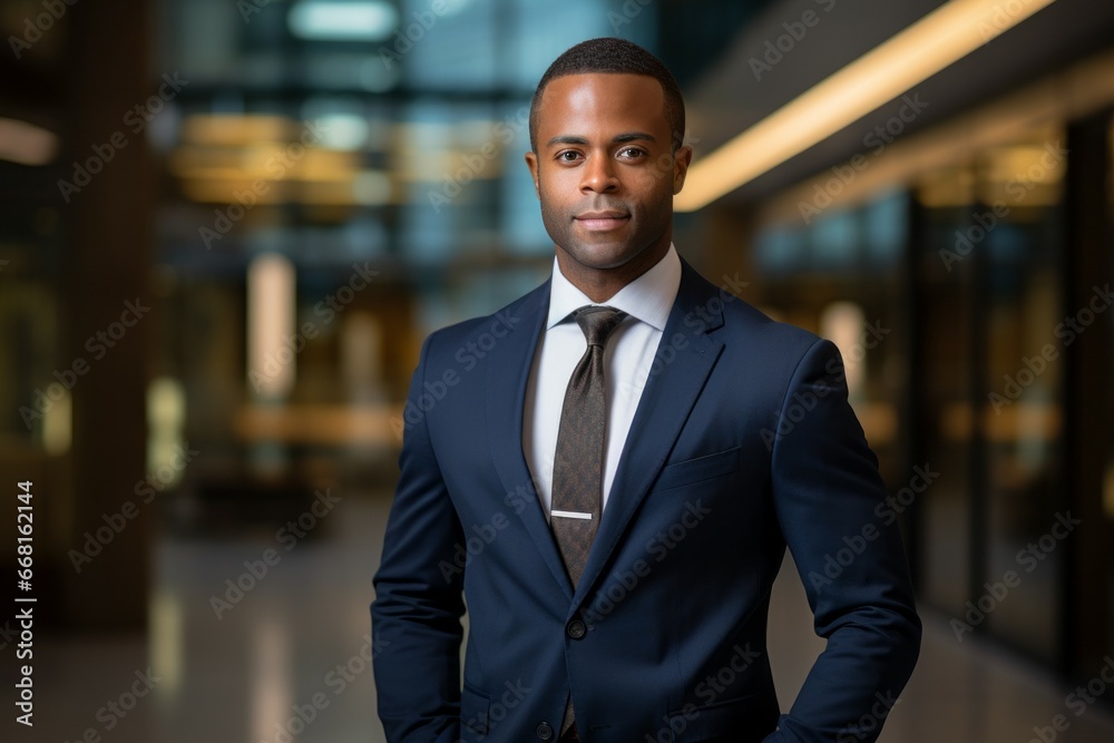 The man is a successful businessman. Portrait with selective focus and copy space The man is a successful businessman. Portrait with selective focus and copy space