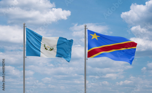 Congo and Guatemala flags, country relationship concept