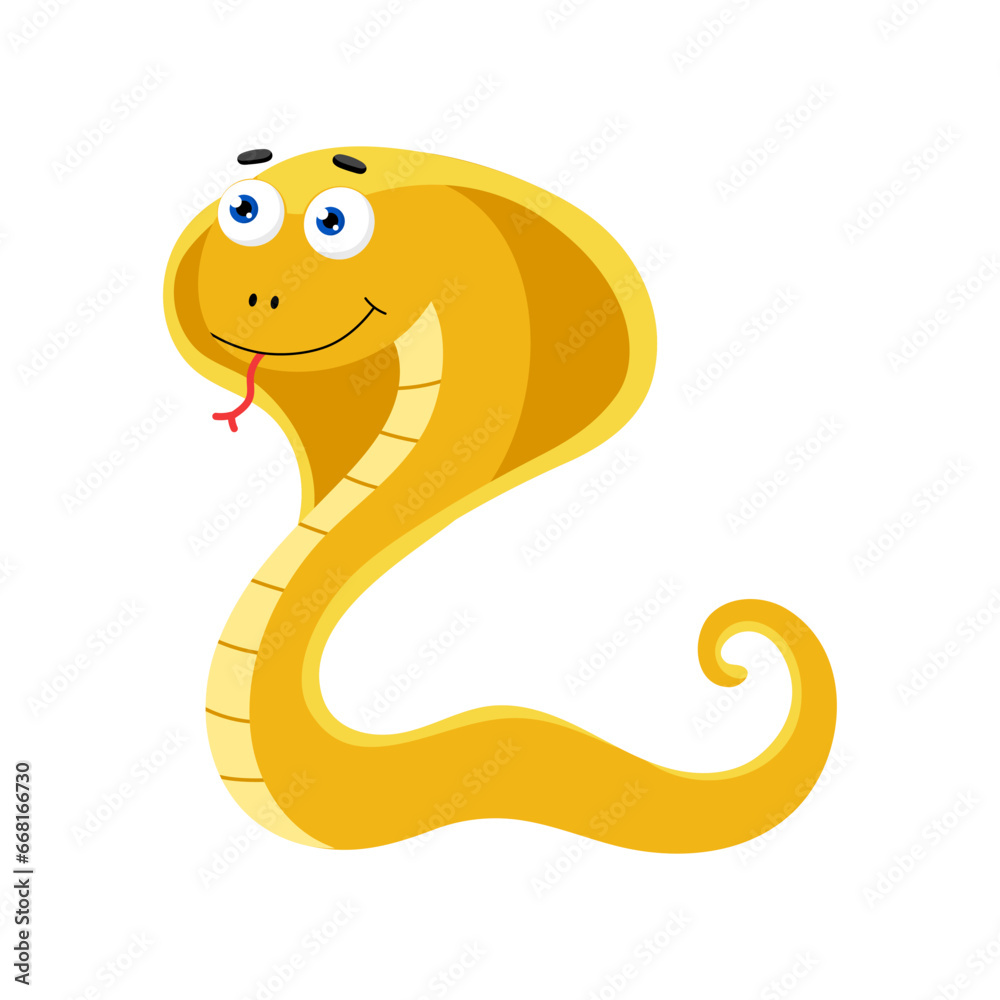 Fototapeta premium Snake character. Vector illustration isolated on white background