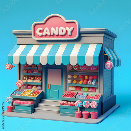 a close up of a toy store with a candy shop Generative AI © Bipul Kumar