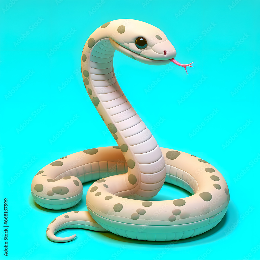 Fototapeta premium there is a snake that is sitting on a blue surface Generative AI