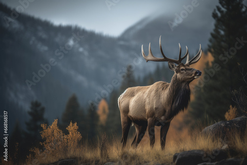 Deer in the mountains - Generative AI © MadalinaIonela