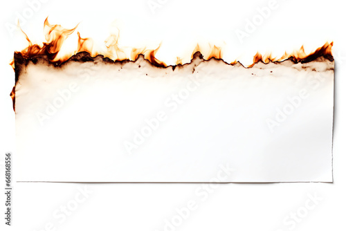 burning piece of paper blank page note template isolated on transparent background
