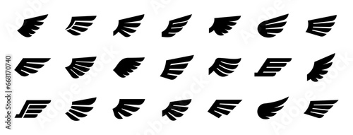 Wings icon. wings badges set. wing symbol. Vector