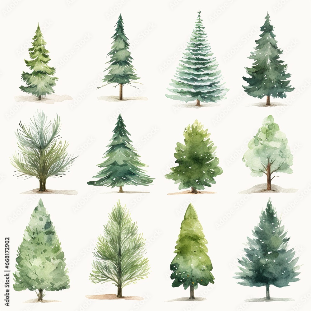 Obraz premium set of christmas trees