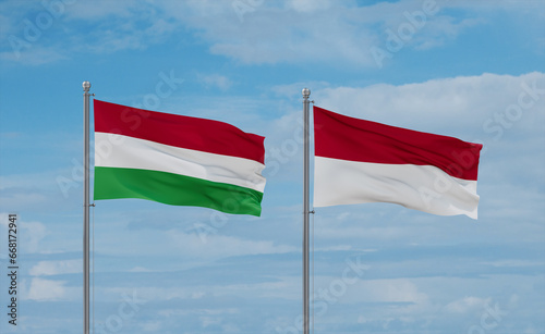 Indonesia and Hungary flags, country relationship concept Free Download Indonesia and Hungary flags, country relationship concept - GFXLoad