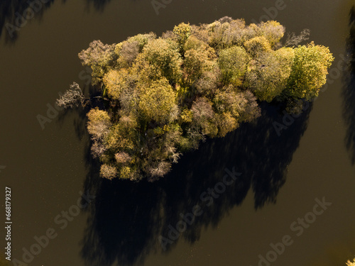 Aerial Photograph of Heaton Park Lake, Manchester, England 2 photo