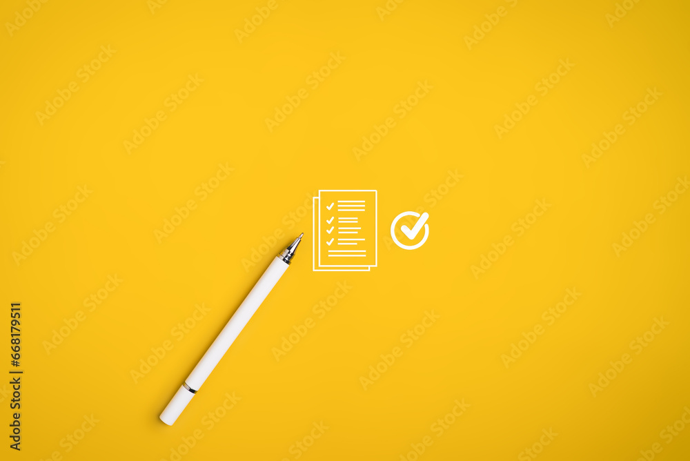 Checklist and paperwork task management, Document management system DMS, Online filling survey forms, Digital smart checklist and business management on checklist paperless, Online digital document - obrazy, fototapety, plakaty 