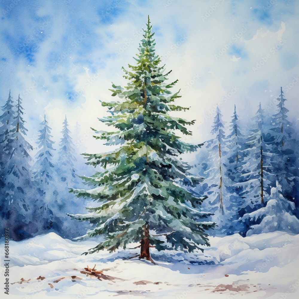 winter landscape with trees winter landscape with trees