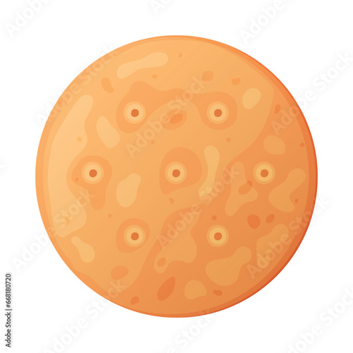 Crunchy Cracker Cookie as Dry Baked Flour Biscuit Vector Illustration
