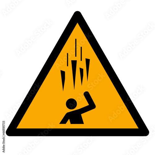 Vector graphic of ISO 7010 sign warning for falling ice spikes