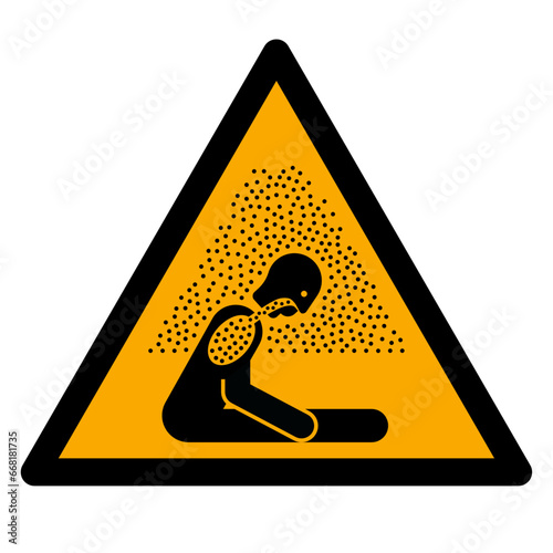 Vector graphic of ISO 7010 sign warning for breathing hazard