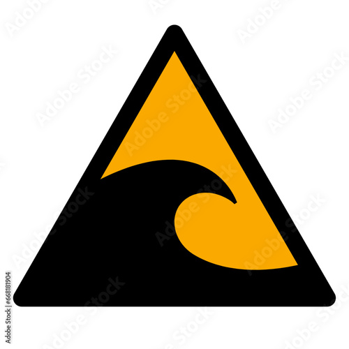 Vector graphic of ISO 7010 sign warning for tsunami hazard zone