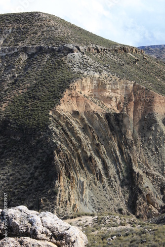Geological unconformity in the Sierra Nevada mountain range Spain