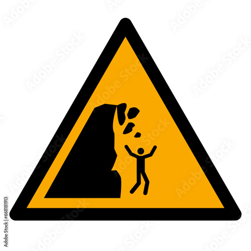 Vector graphic of ISO 7010 sign warning for an unstable cliff