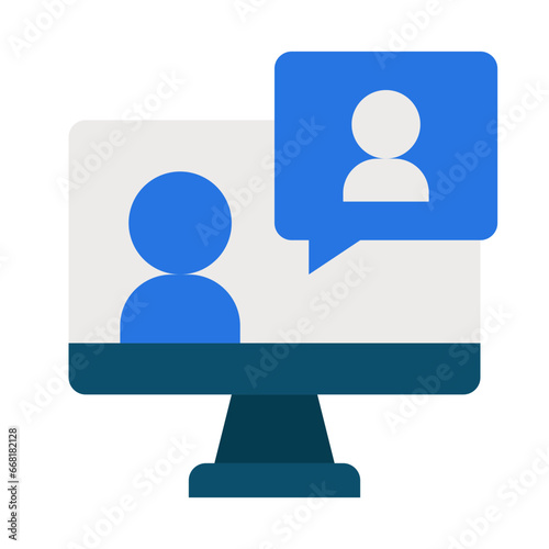 Online mentorship flat icon
