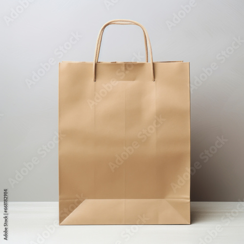 maquette de sac fourre-tout en papier craft vierge pour personnalisation