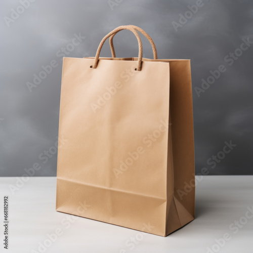 maquette de sac fourre-tout en papier craft vierge pour personnalisation