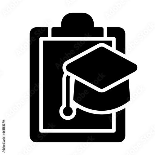Digital course syllabus glyph icon