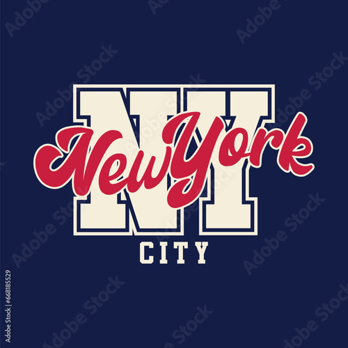 vector new york text for t shirt or poster design