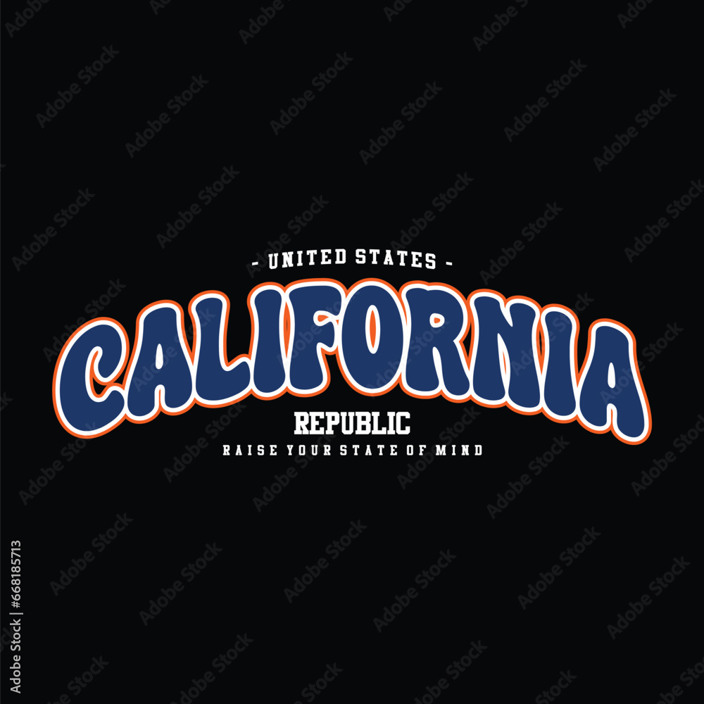 Obraz premium vector california text for t shirt or poster design