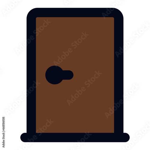 Door filled line icon