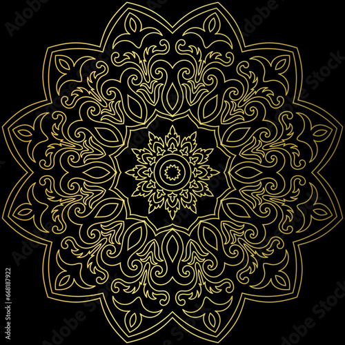 Golden mandala.Mandala de lujo .color dorado