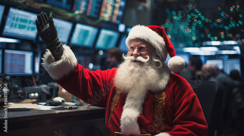 Santa Claus Business Results Wallstreet Rally Christmas © AIdeacrafts