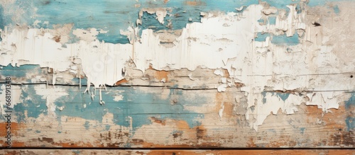 Beach house walls with weathered paint and aged appearance