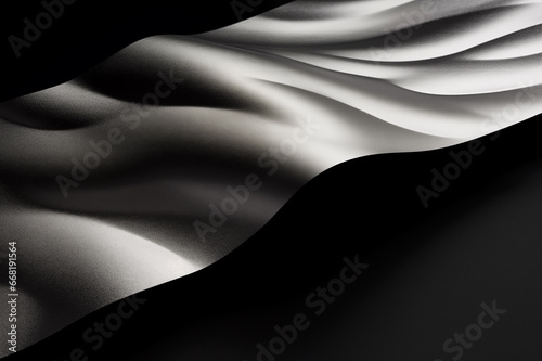 シルバーメタリック調の白と黒の抽象的なモダン壁紙 © azure