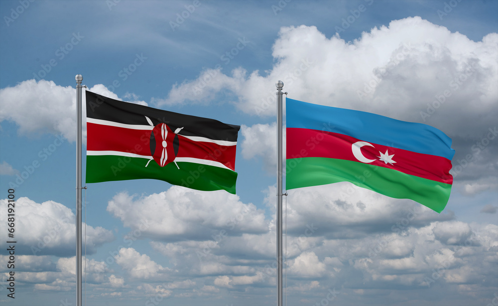 Azerbaijan and Kenya flags, country relationship concept Azerbaijan and Kenya flags, country relationship concept