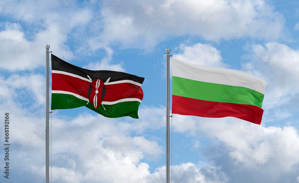 Bulgaria and Kenya flags, country relationship concept Bulgaria and Kenya flags, country relationship concept