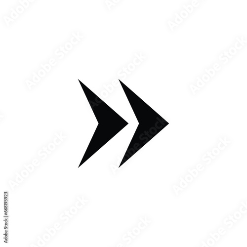 Free Download black arrow icon transparant backgorund flat design two pointed arrow right direction symbol - GFXLoad
