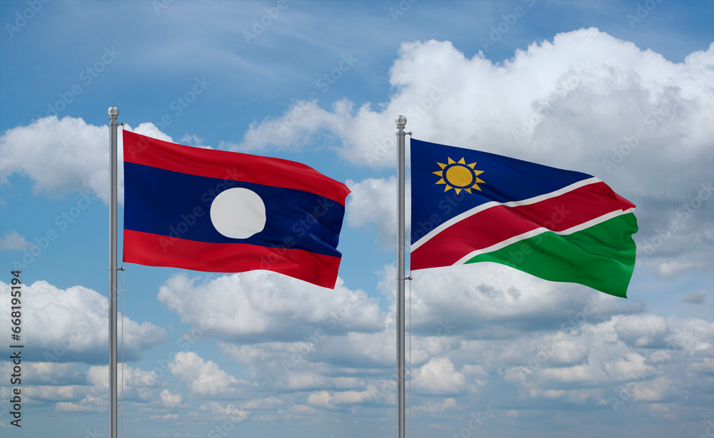 Namibia and Laos, country relationship concept Namibia and Laos, country relationship concept
