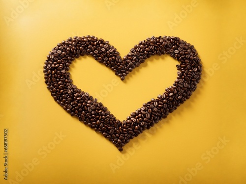 coffee beans in a heart shape
